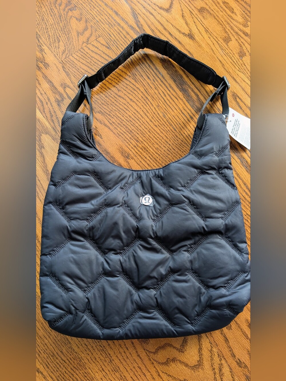 NEW! lululemon athletica Quilted Black Shoulder Hobo Bag